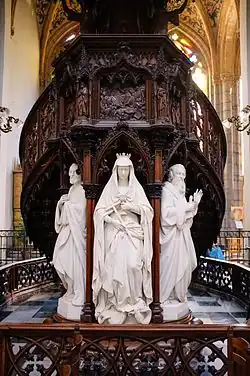 v. l. n. r.: Petrus, Allegorie auf die Kirche, Paulus, Kanzel-Figuren von Guillaume Geefs