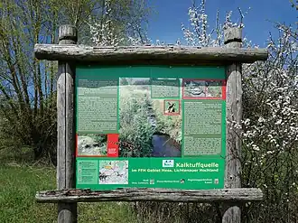 Informationstafel im Gebiet