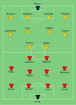 Aufstellung Lierse SK gegen Standard Lüttich