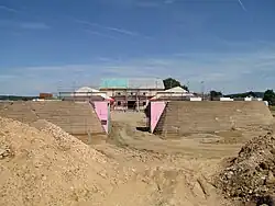 Bauarbeiten zum Rekonstruktionsversuch des Kleinkastells Pohl 2010