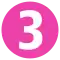 3 als weiße Ziffer in magenta gefülltem Kreis