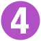 4 als weiße Ziffer in violett gefülltem Kreis