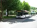 Die Haltestelle der Regionalbusse am Bahnhof Daaden
