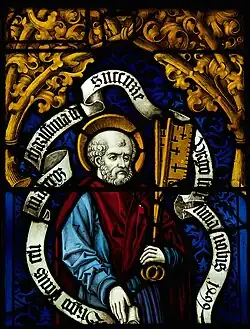 Linkes Bleiglasfenster: Heiliger Petrus
