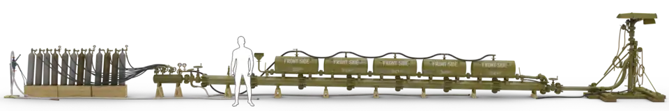 Seitenansicht des Livens Large Gallery Flame Projector