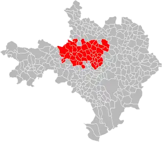 Lage der CA Alès Agglomération im Département Gard