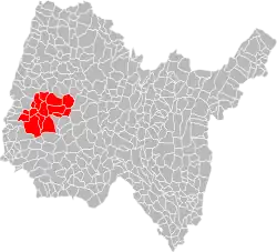 Lage der CC Chalaronne Centre im Département Ain