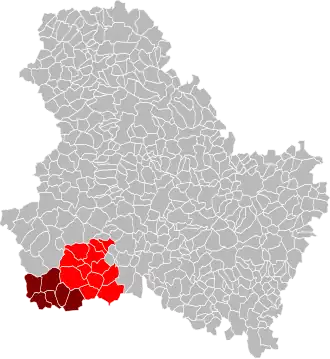 Lage des Gemeindeverbandes im Département Yonne