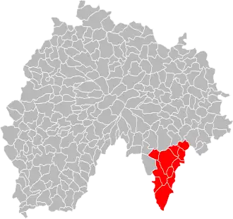 Lage der Communauté de communes Caldaguès Aubrac im Département Cantal