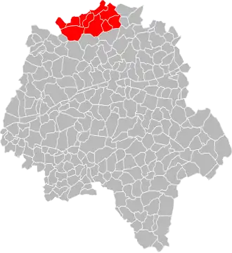 Lage der CC de Racan im Département Indre-et-Loire