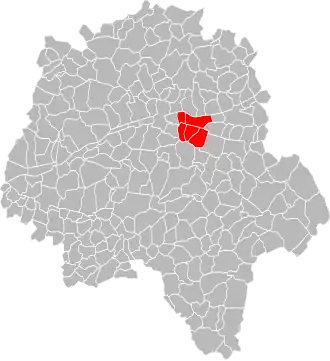 Lage der CC de l’Est Tourangeau im Département Indre-et-Loire