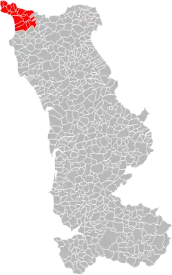 Lage des Gemeindeverbandes im Département Manche