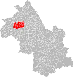 Lage der CC de la Région St Jeannaise im Département Isère