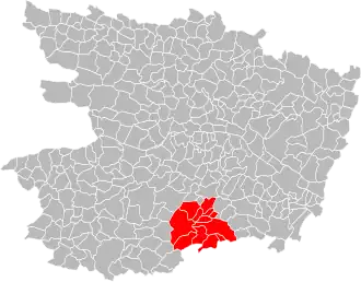 Lage der CC du Vihiersois-Haut-Layon im Département Maine-et-Loire