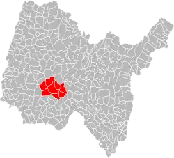 Lage der CC du Canton de Chalamont im Département Ain