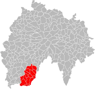 Lage der Communauté de communes du Pays de Montsalvy im Département Cantal