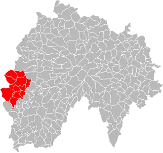 Lage der Communauté de communes Entre 2 Lacs im Département Cantal