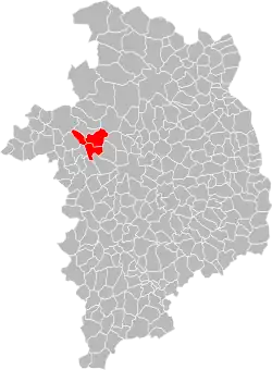 Lage der CC Les Terres d’Yèvre im Département Cher