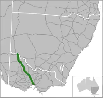 Übersichtskarte Calder Highway