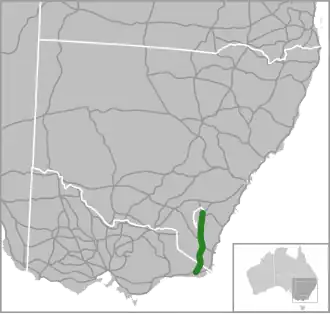 Übersichtskarte Monaro Highway