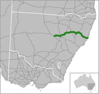 Übersichtskarte Oxley Highway