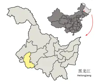 Lage Daqings in der Provinz Heilongjiang