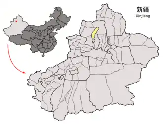 Lage von Karamay in Xinjiang
