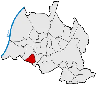 Lage von Oberreut in Karlsruhe