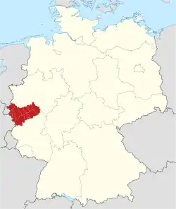 Lage des Regierungsbezirkes Köln in Deutschland