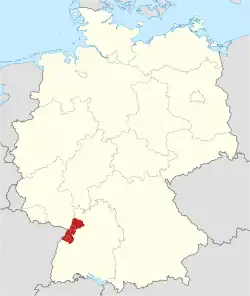 Lage des Verbands Region Karlsruhe in Deutschland