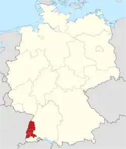 Lage des Verbands Region Südlicher Oberrhein in Deutschland