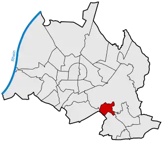 Lage von Wolfartsweier in Karlsruhe