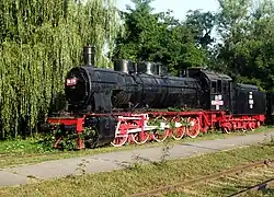 Foto zeigt die Rumänische Dampflok mit zwei verschiedenen Kennungen, an der Stirnseite 50.378 und an der Seite und auf dem Tender mit 50.115