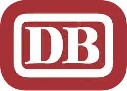 Emblem der Deutschen Bundesbahn in Orientrot (1987–1994)