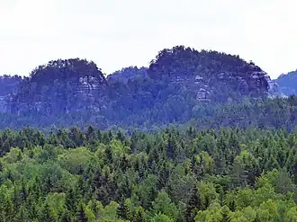Lorenzsteine von Nordwesten, Ansicht vom Neuen Wildenstein