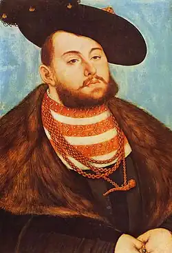 Kurfürst Johann Friedrich, porträtiert von Lucas Cranach dem Älteren