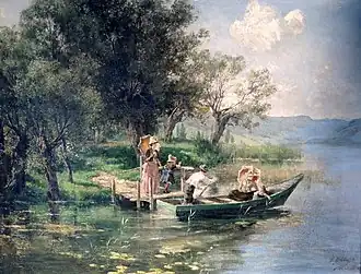 Überfahrt auf einem sommerlichen Alpensee