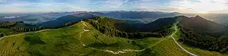 Luftbild-Panorama vom Hinteren Hörnle kurz vor Sonnenuntergang