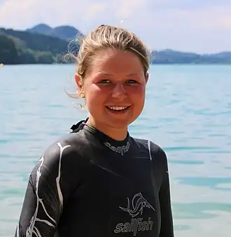 Luisa Moroff beim Schwimmtraining in Fuschl am See, 2018