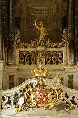 Vytis in der Kirche Saint-Jacques in Lunéville (Wappen von Stanislaus I. Leszczyński)