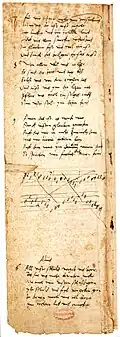 Vater Unser, Autograph des Liedtextes mit der einzigen Notenschrift aus der Hand Luthers