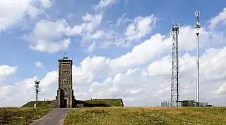 Wasserturm und Sendemasten auf dem Napoléonsgaard