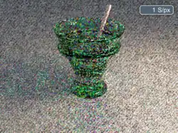 Animation des Renderingprozesses, bei dem das Bild zunehmend verfeinert wird. (Zum Betrachten auf das Bild klicken)