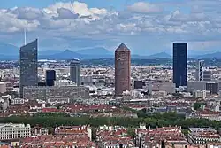 Blick auf das Geschäftsviertel La Part-Dieu.