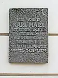 Tafel zum Marx-Besuch