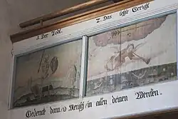 Tod und Jüngstes Gericht an der Emporenbrüstung