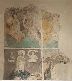 Verkündigung (oben), Verklärung Jesu (unten)