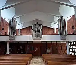 Flachziegelgewölbe in der Paul-Gerhardt-Kirche (München).