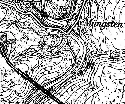 Müngsten mit Bahnhof in der Preußischen Karte von 1891–1912