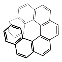 Chemie: Die molekulare Helix in (M)-(−)-Heptahelicen weist Helizität wie ein Linksgewinde auf.